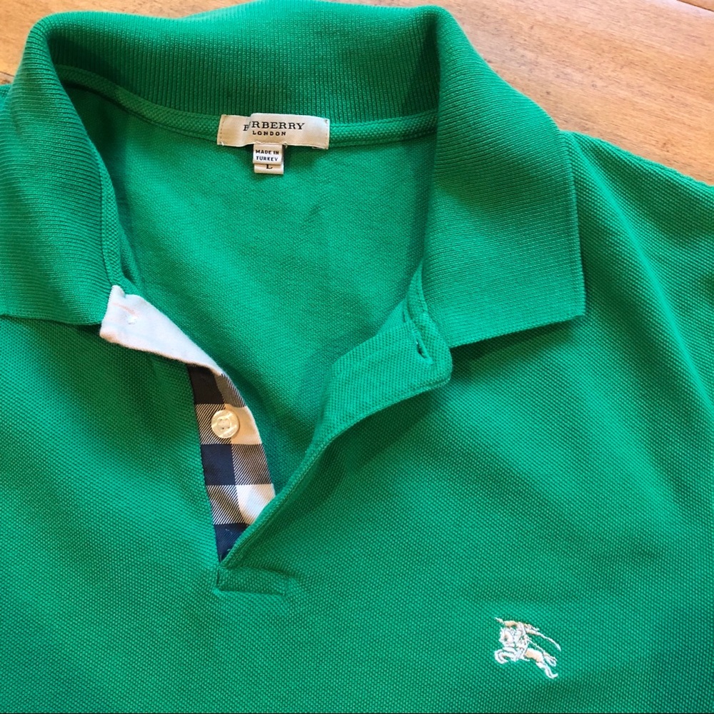Men’s Burberry Green Polo  - Large